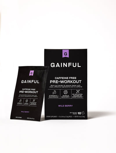 Gainful Non-Caffeinated Pre-Workout Stick Packs - Wild Berry